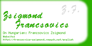 zsigmond francsovics business card